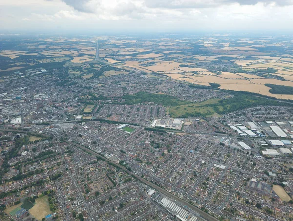 Panoramiczny Widok Lotu Ptaka Miasto Luton Anglii — Zdjęcie stockowe