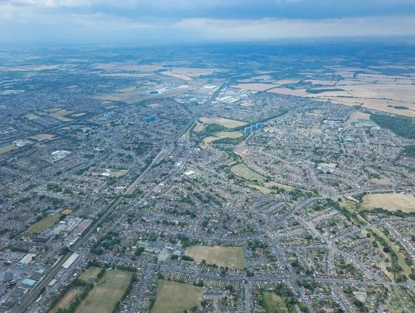 High Angle Aerial Panoramic View Luton Town England — Zdjęcie stockowe