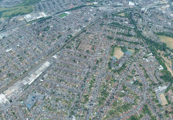 High Angle Aerial Panoramic View of Luton Town of England UK