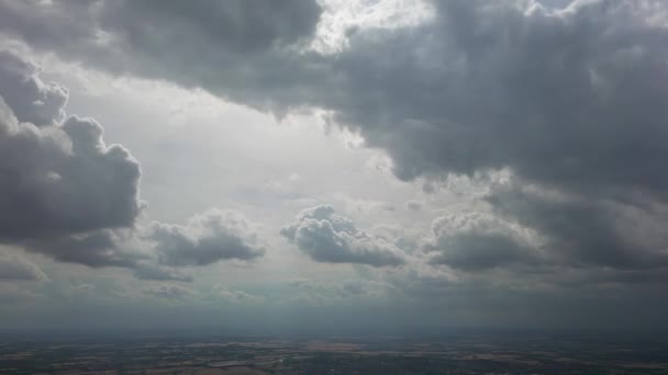 Beautiful High Angle Altitude View Clouds British Town England Air — Αρχείο Βίντεο