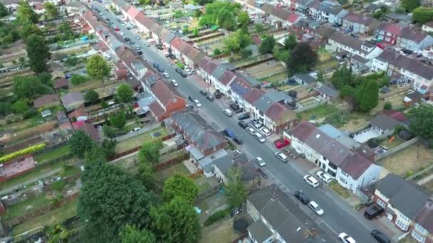 Beautiful High Angle Altitude View Clouds British Town England Air — стоковое видео