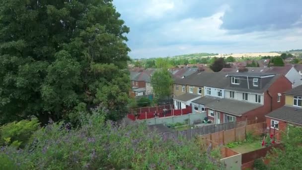 Beautiful High Angle Altitude View Clouds British Town England Air — Stock video