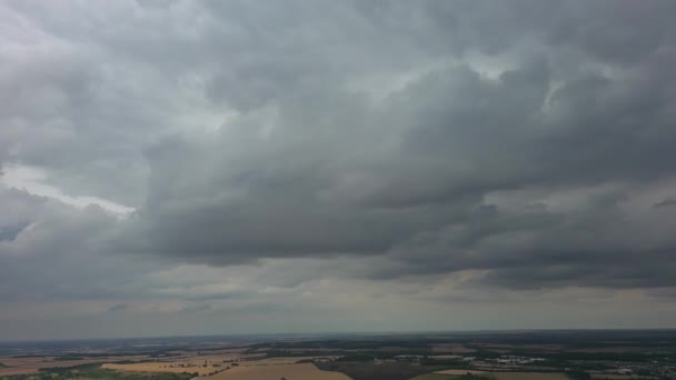 Beautiful High Angle Altitude View Clouds British Town England Air — Stock Video