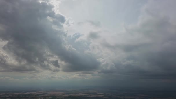 Beautiful High Angle Altitude View Clouds British Town England Air — Stock Video