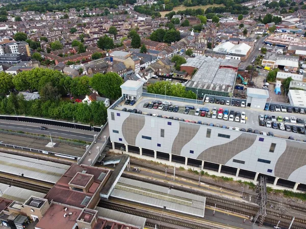 Aerial Footage High Angle View Luton Town England Railways Station — Foto de Stock