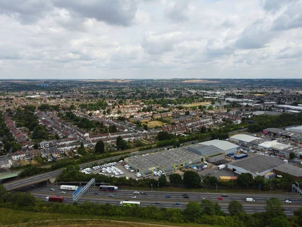 High Angle Beautiful View British Roads Highways Motorways Countryside England — ストック写真