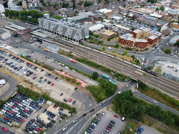 Most Beautiful Aerial View City Centre Buildings Central Railway Station — Foto de Stock