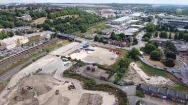 Beautiful Aerial footage and high angle views of Central Luton City of England UK