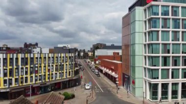 Beautiful Aerial footage and high angle views of Central Luton City of England UK