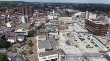 Beautiful Aerial footage and high angle views of Central Luton City of England UK