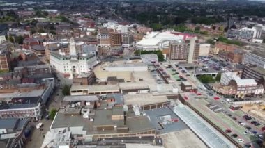 Beautiful Aerial footage and high angle views of Central Luton City of England UK