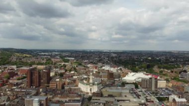 Beautiful Aerial footage and high angle views of Central Luton City of England UK