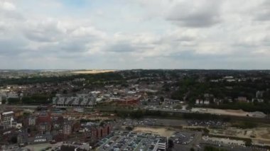 Beautiful Aerial footage and high angle views of Central Luton City of England UK