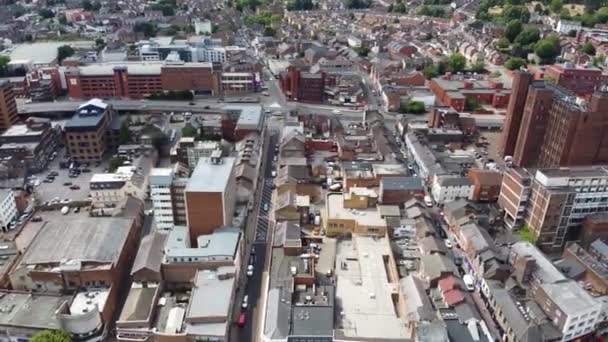 Beautiful Aerial Footage High Angle Views Central Luton City England — Vídeos de Stock