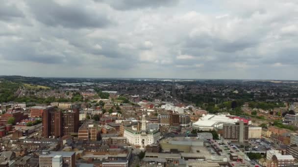 Beautiful Aerial Footage High Angle Views Central Luton City England — Vídeos de Stock