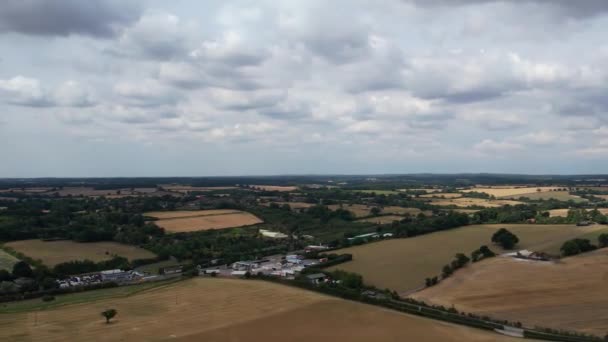 High Angle Beautiful View British Village Roads Countryside England — Vídeo de Stock