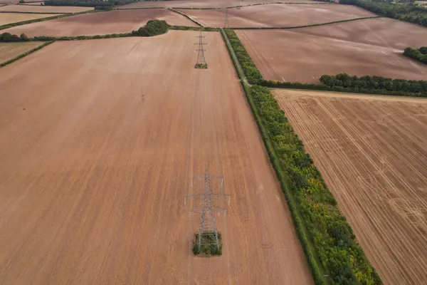 Aerial Footage High Angle View British Countryside Drone Footage — 图库照片