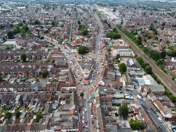 Beautiful Aerial View High Angle Footage Central Luton City Centre — стоковое фото