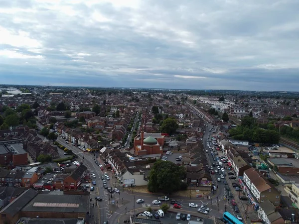 Beautiful Aerial View High Angle Footage Central Luton City Centre — Fotografia de Stock