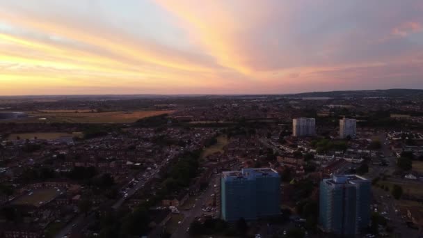 Beautiful Colours Sky Clouds Sunset Time British City England — Stockvideo