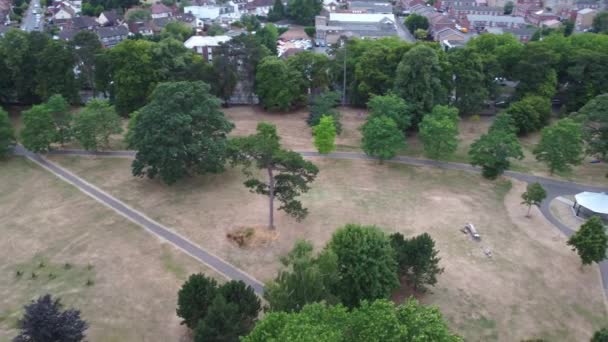 High Angle Aerial Footage Lake Children Playground Local Free Access — Video Stock