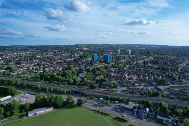 Aerial View of Residential Estate of Luton City of England UK