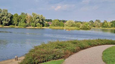 Caldecotte Gölü Manzarası Milton Keynes İngiltere