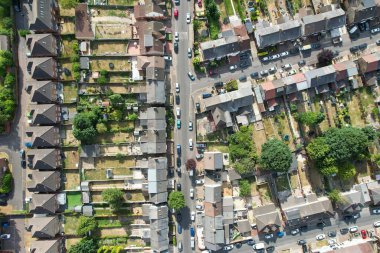 Aerial View of Residential Estate of Luton City of England UK on a hot Sunny Day