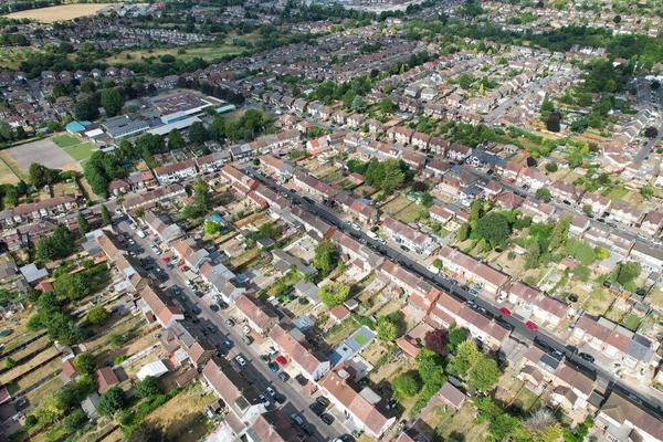 Aerial View of Residential Estate of Luton City of England UK on a hot Sunny Day