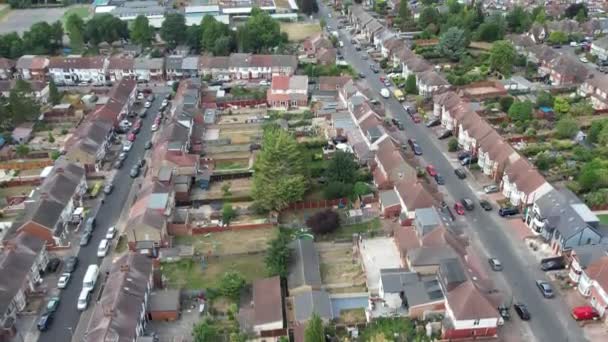 Aerial View Residentials Houses Saint Area Luton England Most Asian — Stockvideo