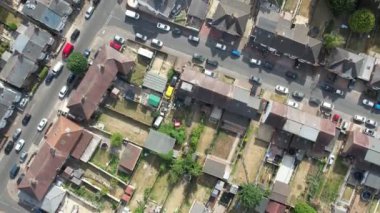Aerial view of Residentials and Houses of Saint Area Luton England UK, The Most of Asian Pakistani and Kashmiri peoples are living here.