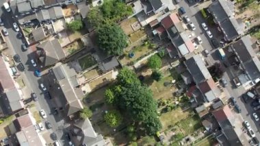 Aerial view of Residentials and Houses of Saint Area Luton England UK, The Most of Asian Pakistani and Kashmiri peoples are living here.