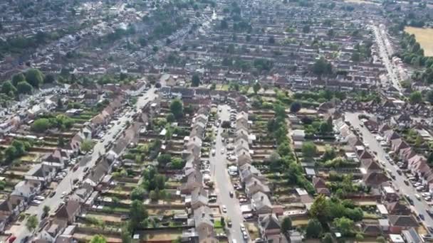Aerial View Residentials Houses Saint Area Luton England Most Asian — Video Stock