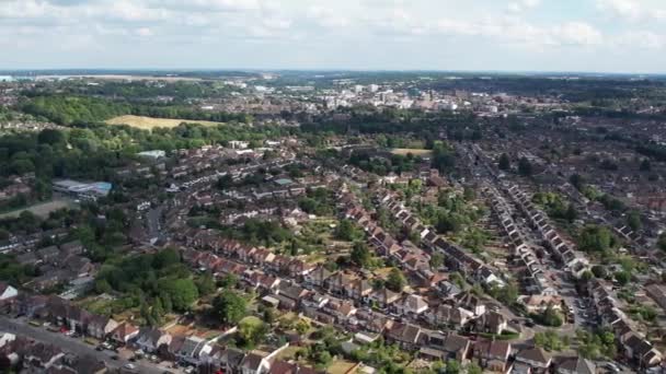 Aerial View Residentials Houses Saint Area Luton England Most Asian — Vídeo de Stock