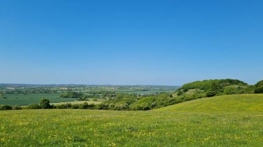 İngiliz Tarım Çiftlikleri ve Kırsal Bölgesi Düşük Açı Görüntüsü,