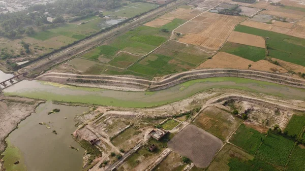 Aerial View Industrial Village Kala Shah Kaku Punjab Pakistan Drone — Stok fotoğraf