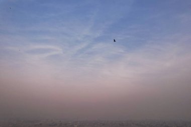 Kala Shah Kaku Punjab Pakistan 'ın sanayi köyünün hava görüntüsü, İHA' nın Yüksek Açılı Görüntüsü