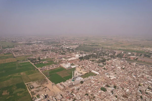 Aerial View Industrial Village Kala Shah Kaku Punjab Pakistan Drone — стокове фото