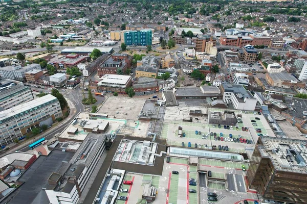 Aerial View City Centre Buildings Luton Town England Central Railway — Photo