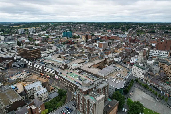 Aerial View City Centre Buildings Luton Town England Central Railway — Stock Photo, Image