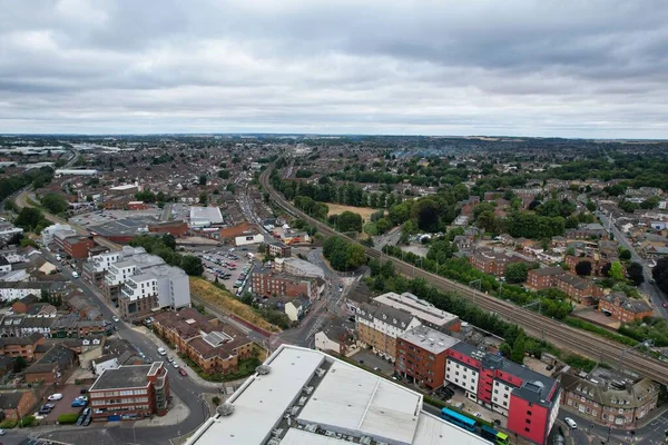 Aerial View City Centre Buildings Luton Town England Central Railway — Zdjęcie stockowe