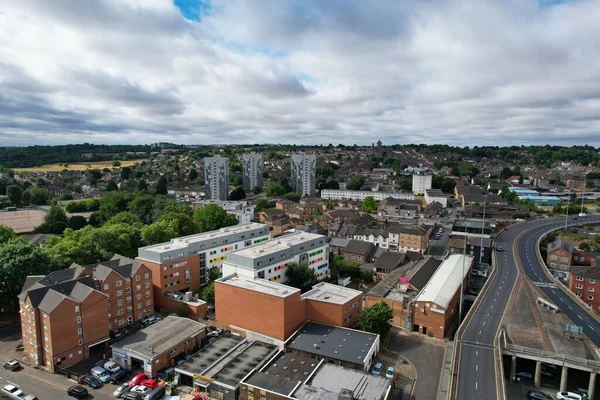 Aerial View City Centre Buildings Luton Town England Central Railway — Foto de Stock
