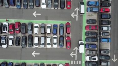 Aerial view high angle footage of modern car park in the building and roof top at City centre of Luton Town of England UK