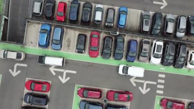 Aerial view high angle footage of modern car park in the building and roof top at City centre of Luton Town of England UK