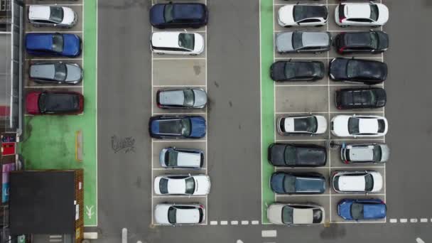 Aerial View High Angle Footage Modern Car Park Building Roof — 비디오