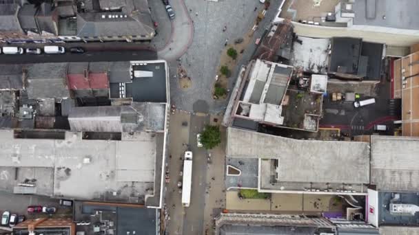 Aerial View High Angle Footage Modern Car Park Building Roof — Vídeos de Stock