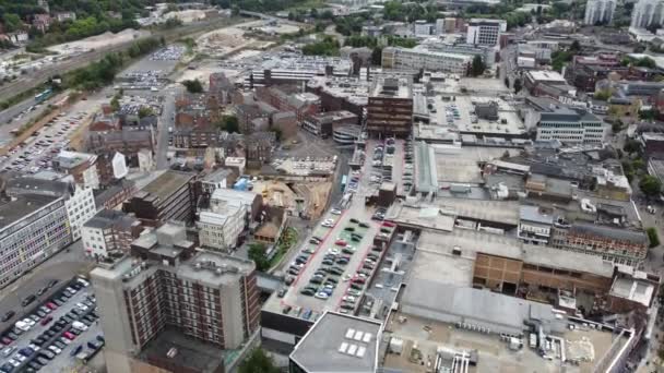 Aerial View City Centre Buildings Luton Town England Central Railway — Vídeo de Stock