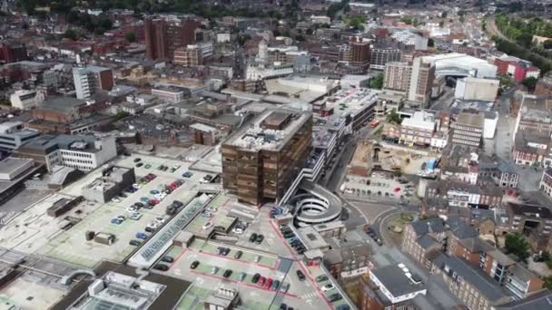 Aerial View City Centre Buildings Luton Town England Central Railway — Stockvideo