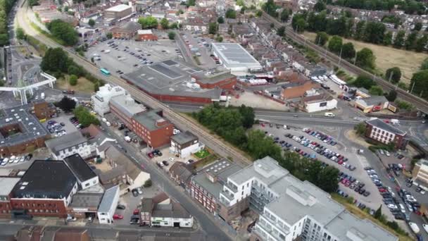 Aerial View City Centre Buildings Luton Town England Central Railway — Video Stock