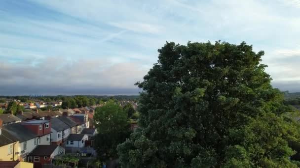 Aerial View Clouds Sunrise Morning Time Great Britain Drone Footage — Stock video